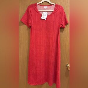 NWT LuLaRoe Jessie Red Casual Swing Dress Pockets Size Small Oversized